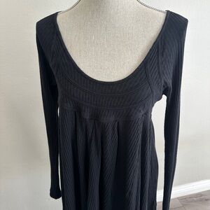 Free People Black Long Sleeve Top